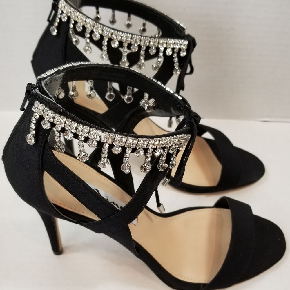 Nina Black Crystal Studded Heals New